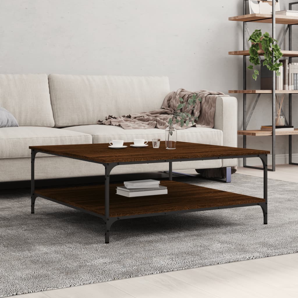 Berkfield Coffee Table Brown Oak 100x100x40 cm Engineered Wood