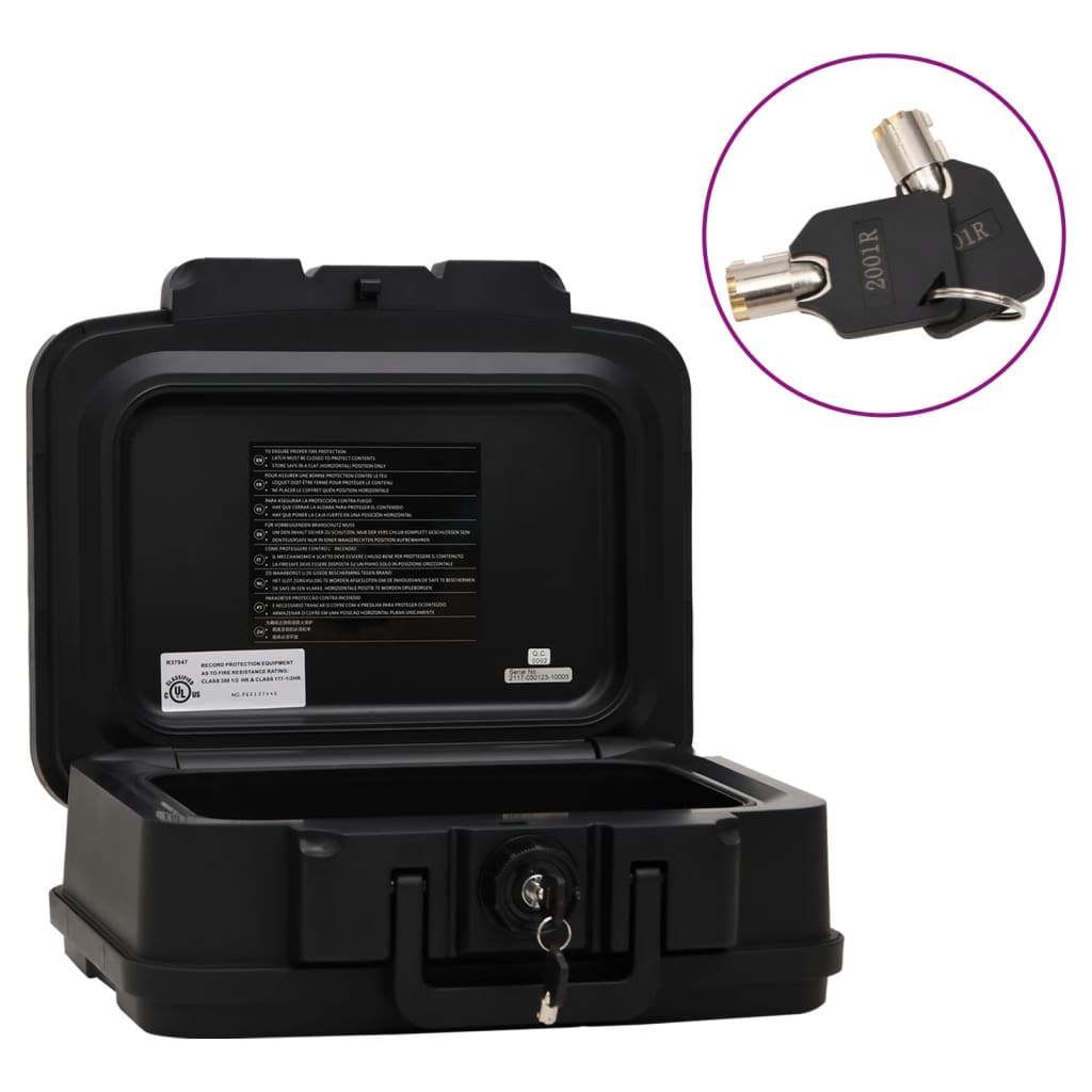 Berkfield Safe Box Black 38x32.5x16.5 cm Polypropylene