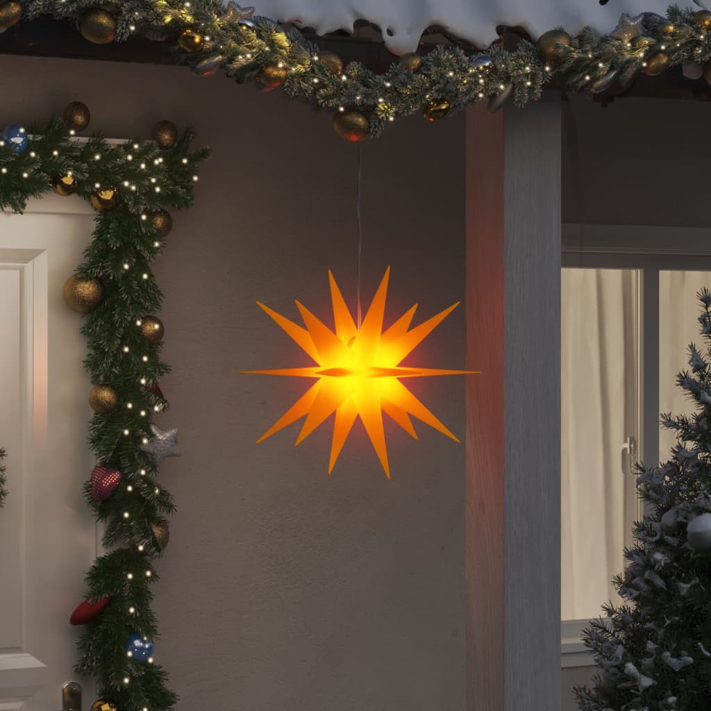 Berkfield Moravian Star Lights with LEDs 3 pcs Foldable Yellow 43 cm
