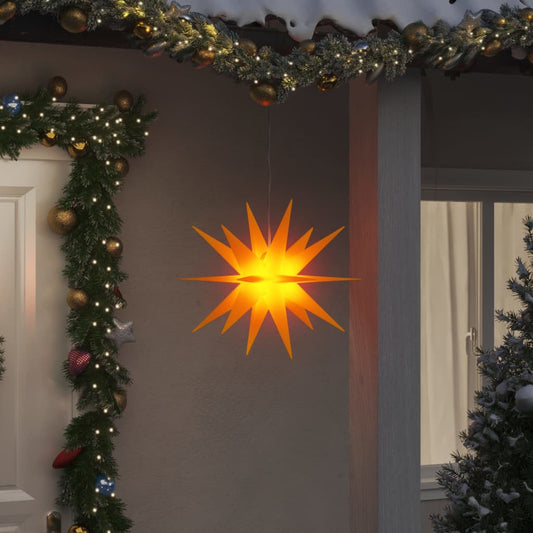 Berkfield Moravian Star Lights with LEDs 3 pcs Foldable Yellow 43 cm