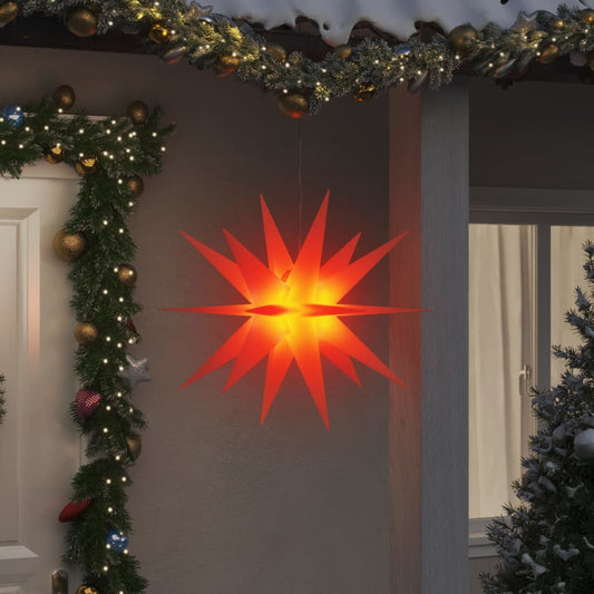 Berkfield Moravian Star Lights with LEDs 3 pcs Foldable Red 100 cm