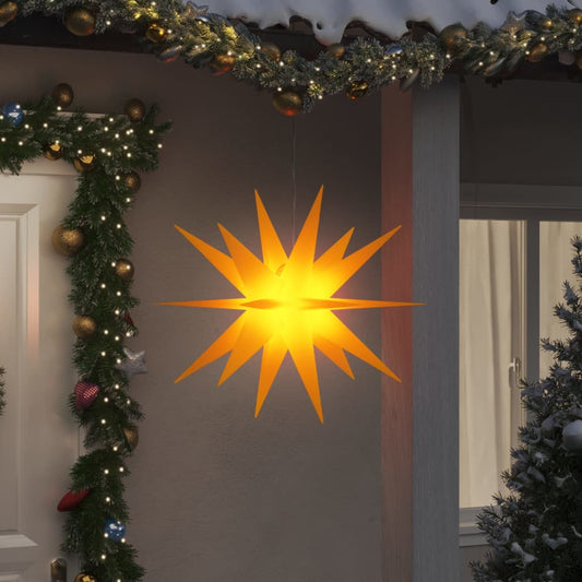 Berkfield Moravian Star Lights with LEDs 3 pcs Foldable Yellow 100 cm