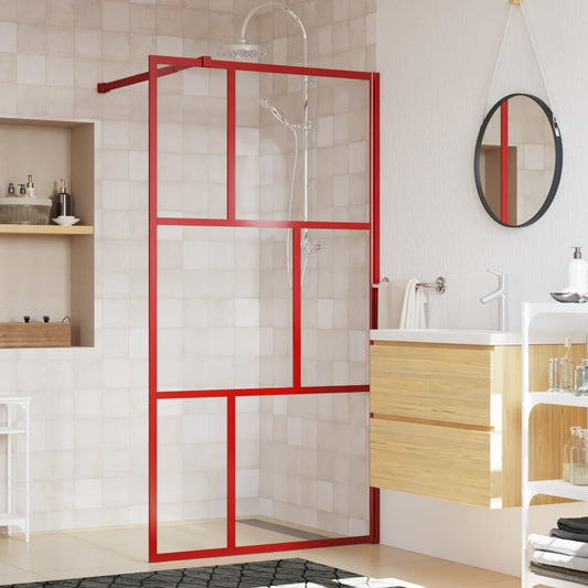 Berkfield Walk-in Shower Wall with Clear ESG Glass Red 115x195 cm