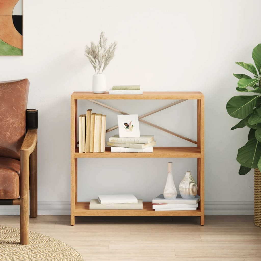 Berkfield 3-Tier Shelf 80x30x78 cm Solid Wood Oak