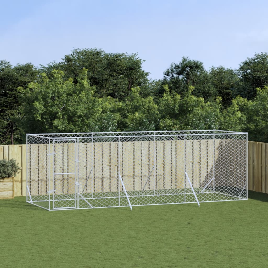 Berkfield Outdoor Dog Kennel Silver 6x2x2 m Galvanised Steel