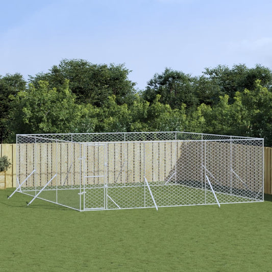 Berkfield Outdoor Dog Kennel Silver 6x6x2 m Galvanised Steel