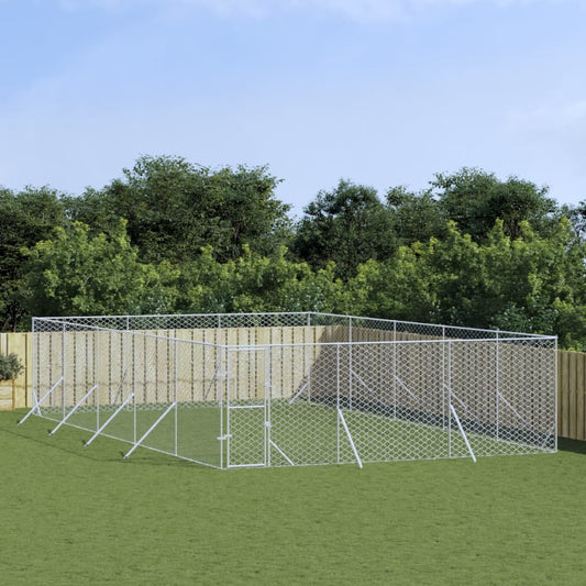 Berkfield Outdoor Dog Kennel Silver 6x10x2 m Galvanised Steel