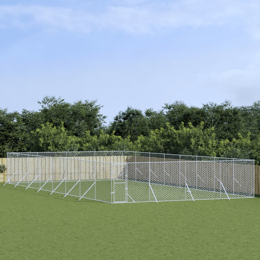 Berkfield Outdoor Dog Kennel Silver 8x16x2 m Galvanised Steel