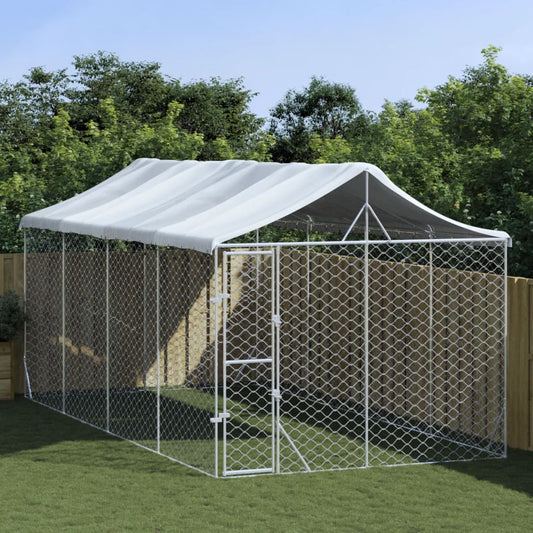 Berkfield Outdoor Dog Kennel with Roof Silver 3x6x2.5 m Galvanised Steel