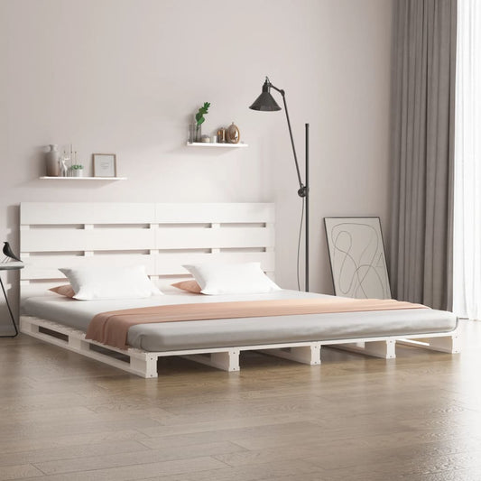 Berkfield Bed Frame White 140x190 cm Solid Wood Pine