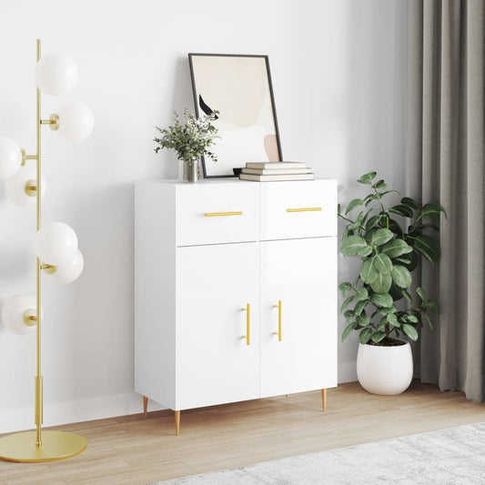 Berkfield Sideboard High Gloss White 69.5x34x90 cm Engineered Wood