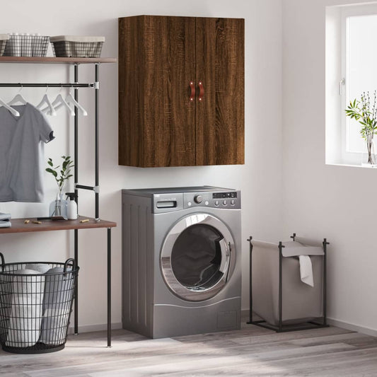 Berkfield Wall Mounted Cabinet Brown Oak 69.5x34x90 cm