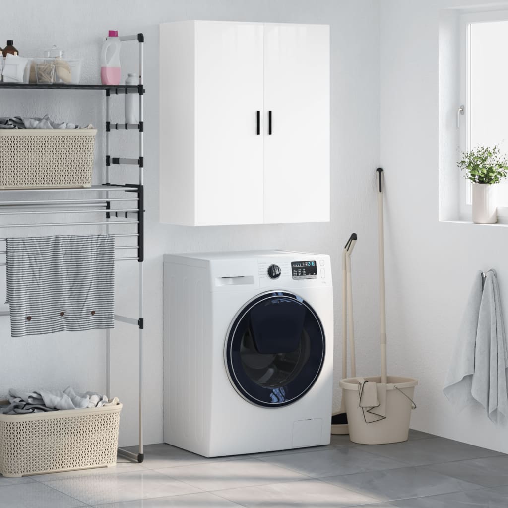 Berkfield Wall Mounted Cabinet High Gloss White 69.5x34x90 cm