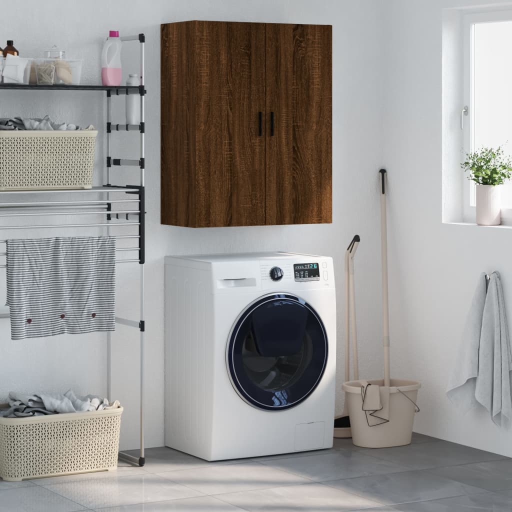 Berkfield Wall Mounted Cabinet Brown Oak 69.5x34x90 cm