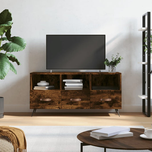 Berkfield TV Cabinet Smoked Oak 102x36x50 cm Engineered Wood