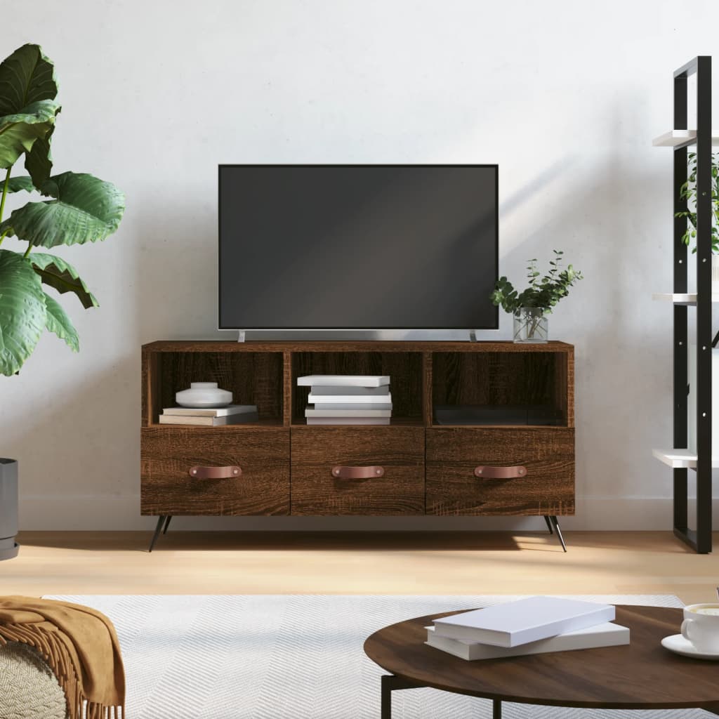 Berkfield TV Cabinet Brown Oak 102x36x50 cm Engineered Wood