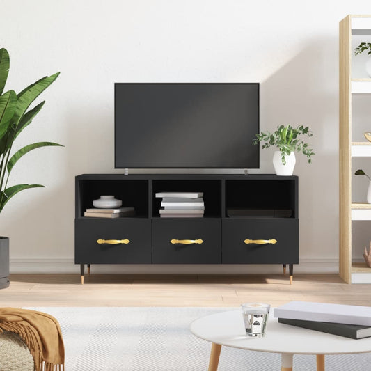 Berkfield TV Cabinet Black 102x36x50 cm Engineered Wood