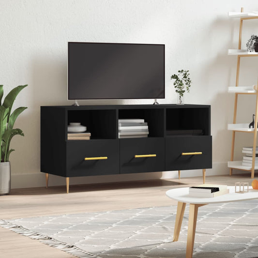 Berkfield TV Cabinet Black 102x36x50 cm Engineered Wood