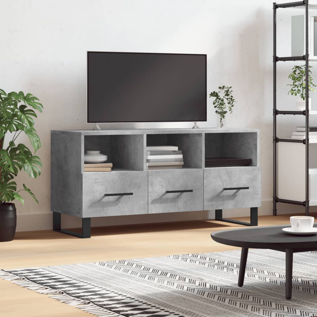 Berkfield TV Cabinet Concrete Grey 102x36x50 cm Engineered Wood