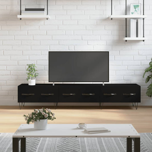 Berkfield TV Cabinet Black 150x36x30 cm Engineered Wood