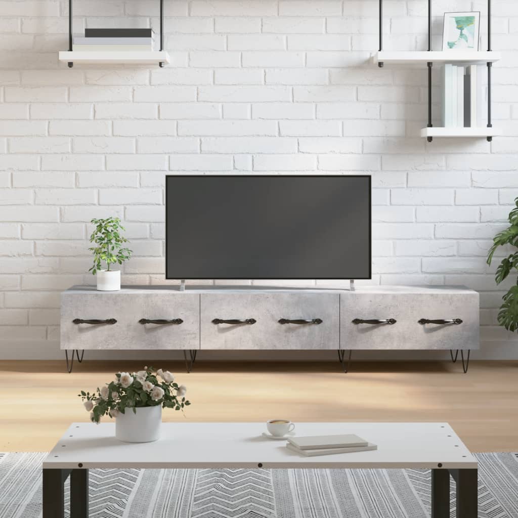 Berkfield TV Cabinet Concrete Grey 150x36x30 cm Engineered Wood