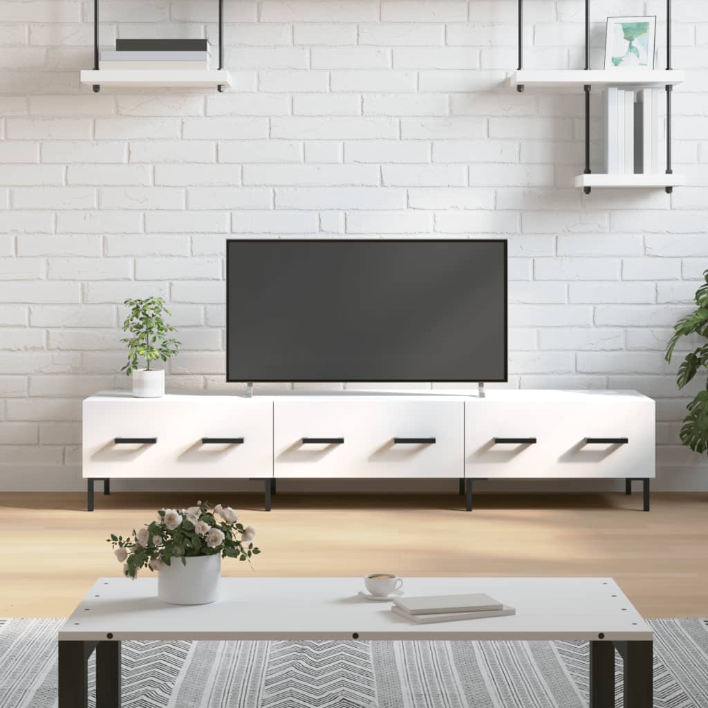 Berkfield TV Cabinet White 150x36x30 cm Engineered Wood