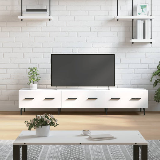 Berkfield TV Cabinet White 150x36x30 cm Engineered Wood