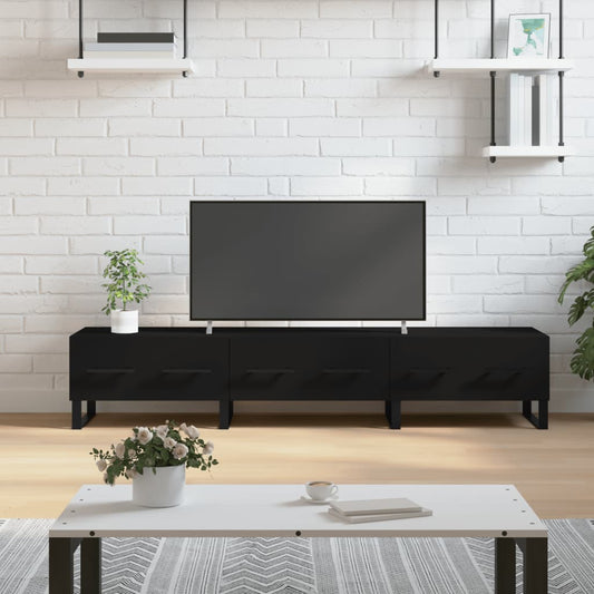 Berkfield TV Cabinet Black 150x36x30 cm Engineered Wood