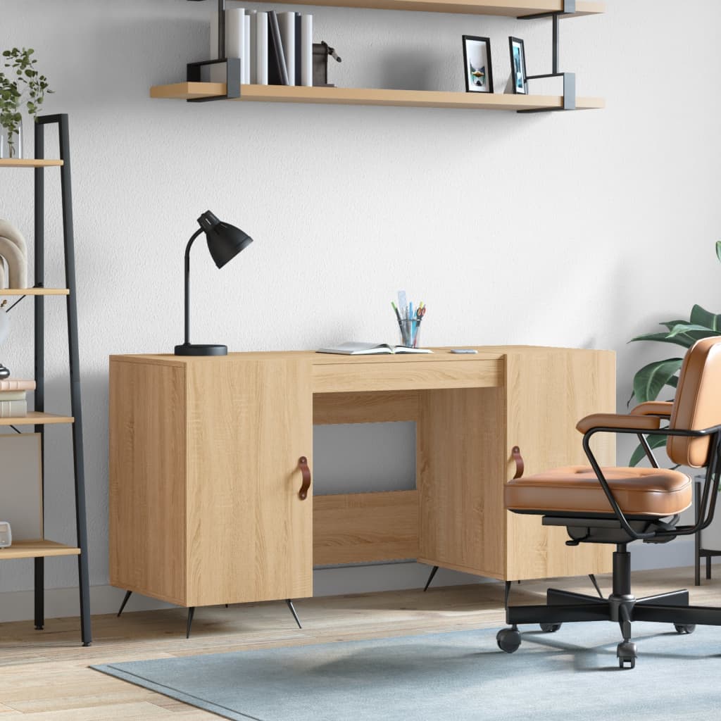Berkfield Desk Sonoma Oak 140x50x75 cm Engineered Wood