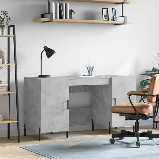 Berkfield Desk Concrete Grey 140x50x75 cm Engineered Wood