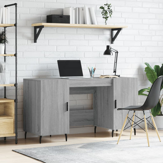 Berkfield Desk Grey Sonoma 140x50x75 cm Engineered Wood