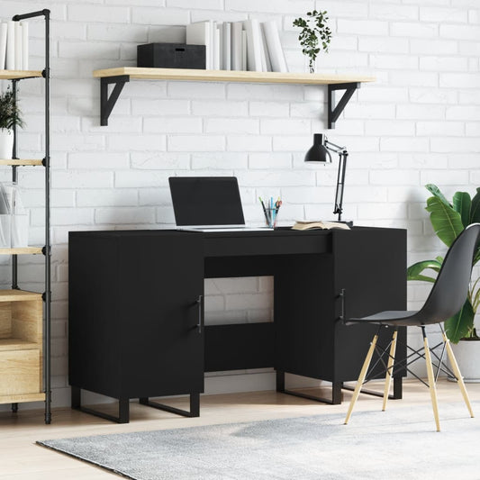 Berkfield Desk Black 140x50x75 cm Engineered Wood