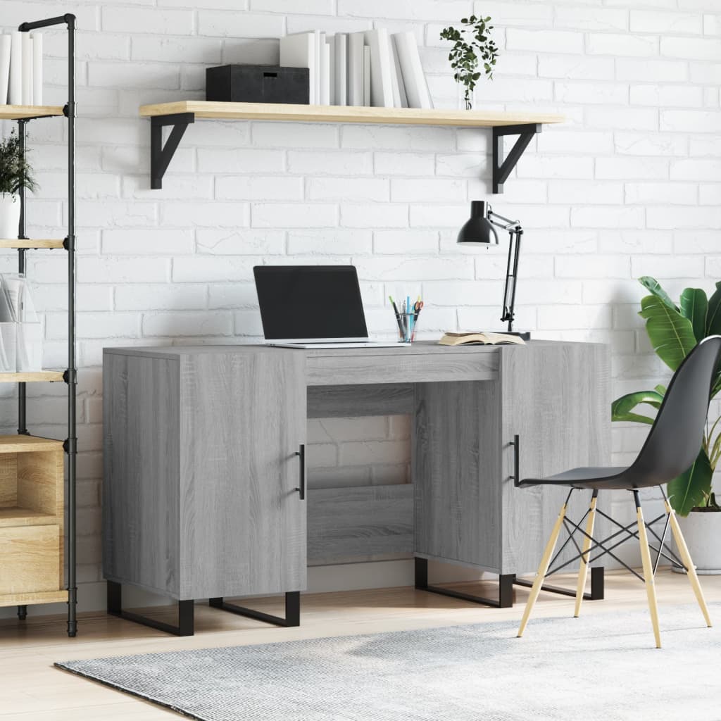 Berkfield Desk Grey Sonoma 140x50x75 cm Engineered Wood