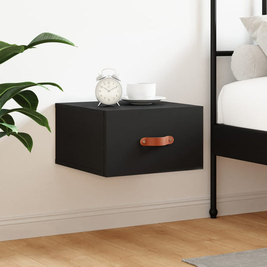 Berkfield Wall-mounted Bedside Cabinet Black 35x35x20 cm