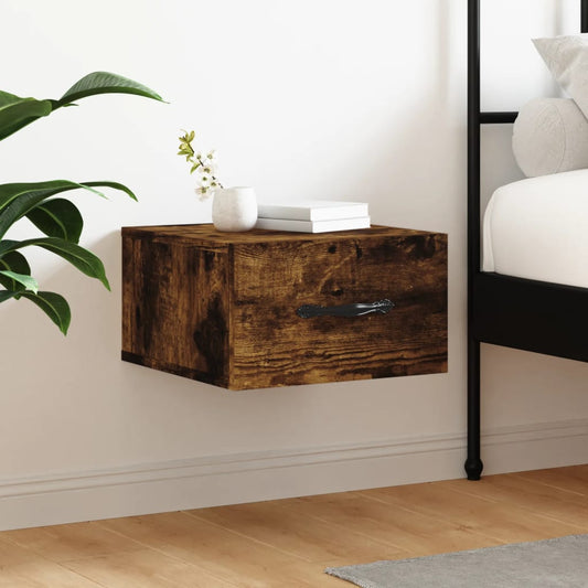 Berkfield Wall-mounted Bedside Cabinet Smoked Oak 35x35x20 cm