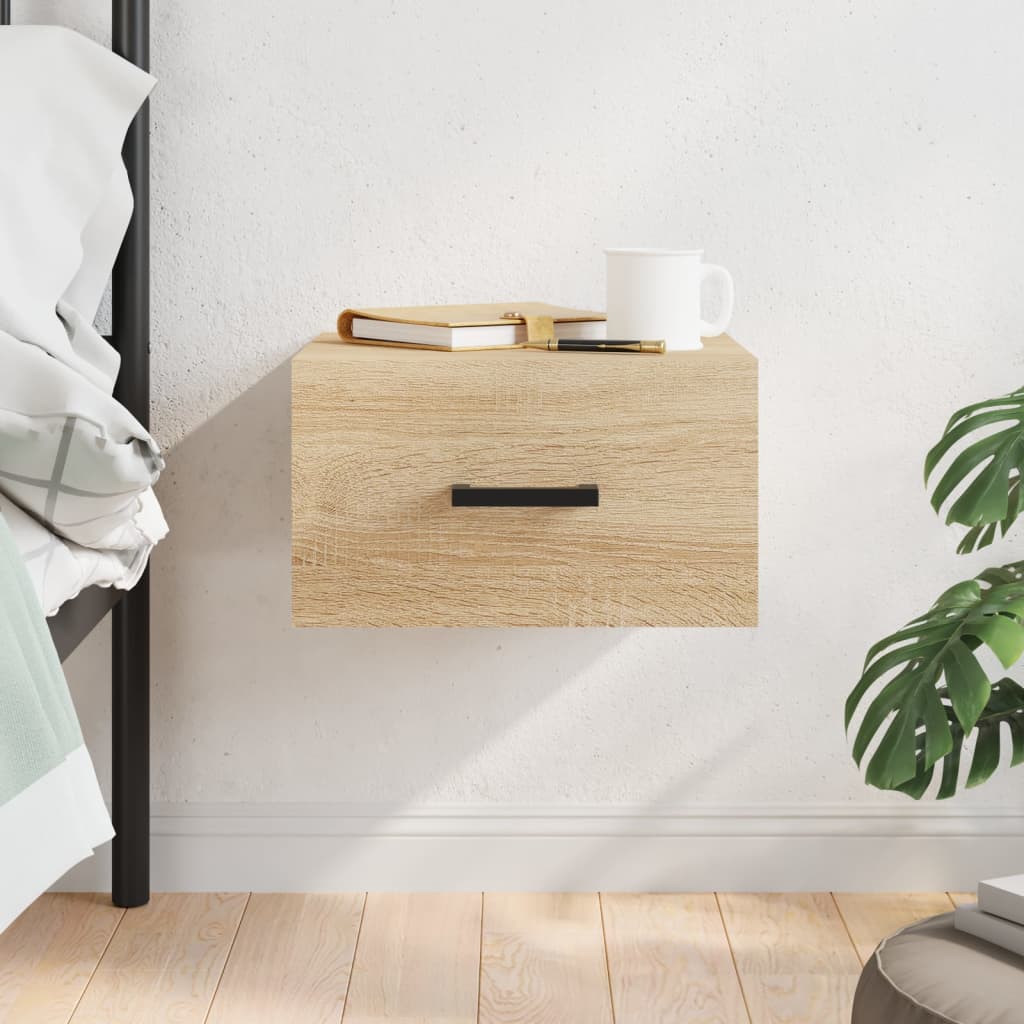 Berkfield Wall-mounted Bedside Cabinet Sonoma Oak 35x35x20 cm