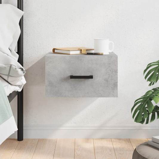 Berkfield Wall-mounted Bedside Cabinet Concrete Grey 35x35x20 cm