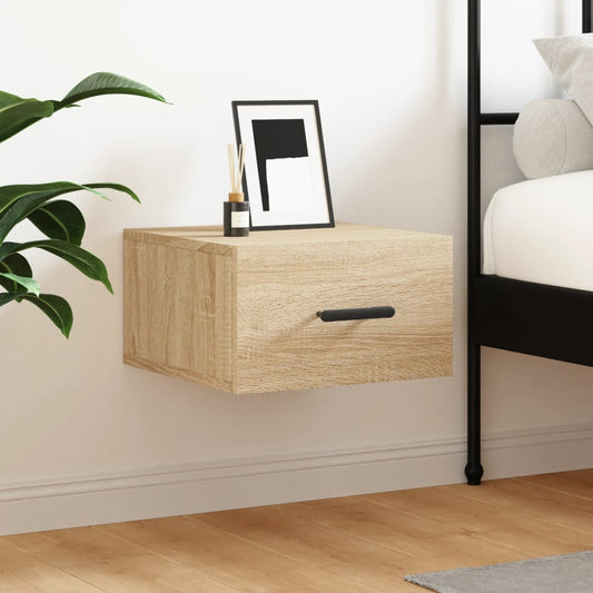 Berkfield Wall-mounted Bedside Cabinet Sonoma Oak 35x35x20 cm