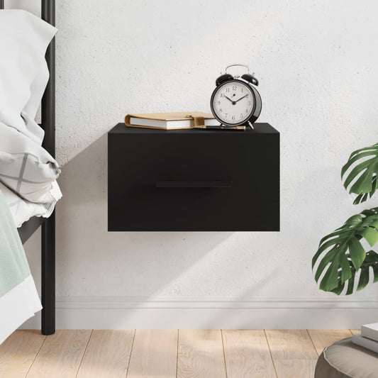 Berkfield Wall-mounted Bedside Cabinet Black 35x35x20 cm