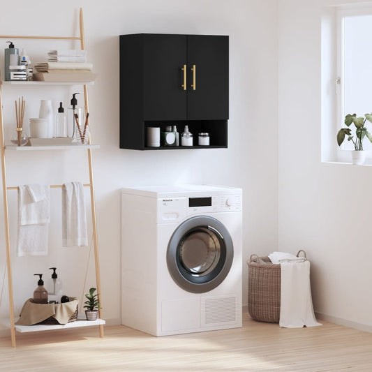 Berkfield Wall Cabinet Black 60x31x70 cm Engineered Wood