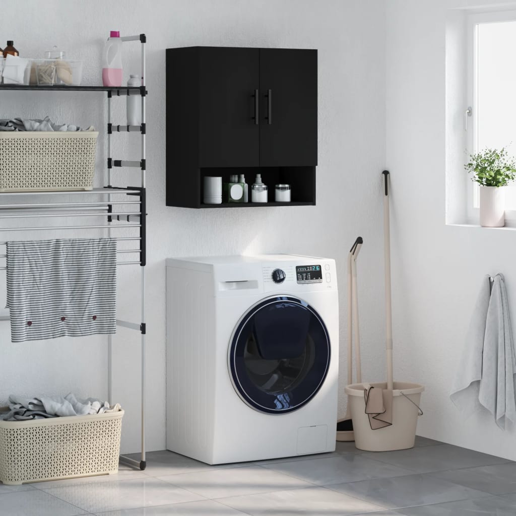 Berkfield Wall Cabinet Black 60x31x70 cm Engineered Wood