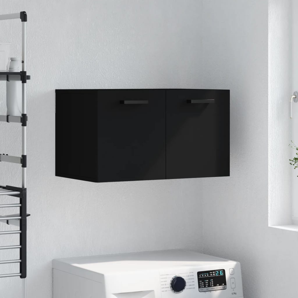 Berkfield Wall Cabinet Black 60x36.5x35 cm Engineered Wood