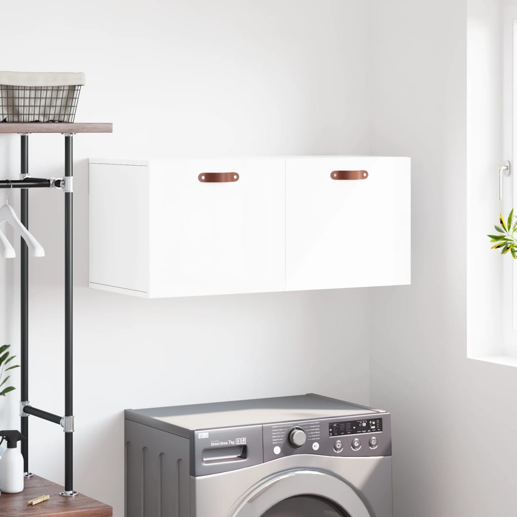 Berkfield Wall Cabinet High Gloss White 80x36.5x35 cm Engineered Wood