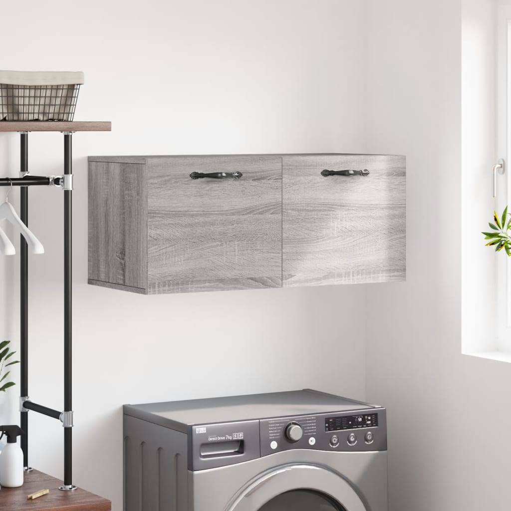 Berkfield Wall Cabinet Grey Sonoma 80x36.5x35 cm Engineered Wood