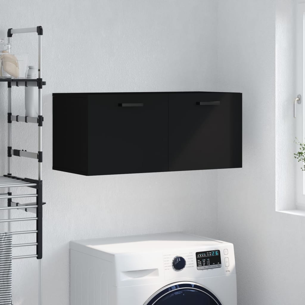 Berkfield Wall Cabinet Black 80x36.5x35 cm Engineered Wood