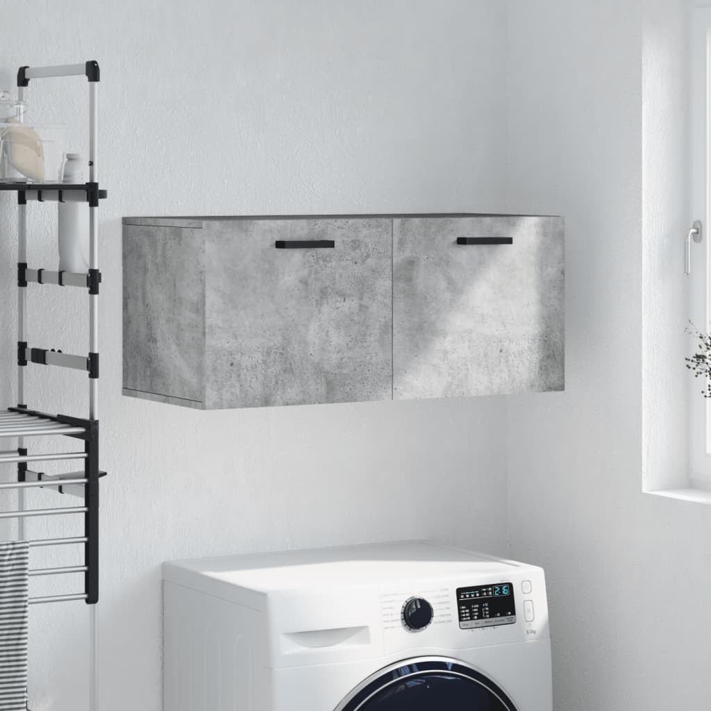 Berkfield Wall Cabinet Concrete Grey 80x36.5x35 cm Engineered Wood