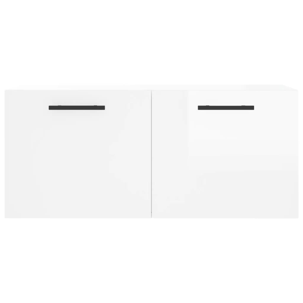 Berkfield Wall Cabinet High Gloss White 80x36.5x35 cm Engineered Wood