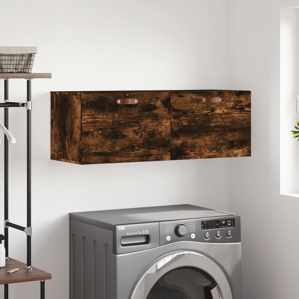 Berkfield Wall Cabinet Smoked Oak 100x36.5x35 cm Engineered Wood