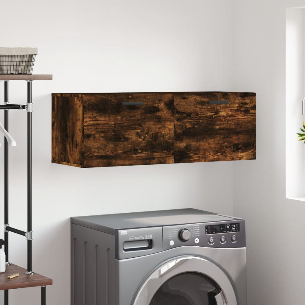 Berkfield Wall Cabinet Smoked Oak 100x36.5x35 cm Engineered Wood