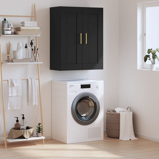 Berkfield Wall Mounted Cabinet Black 69.5x34x90 cm Engineered Wood